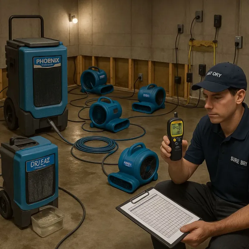 Structural Drying and Dehumidification process in Manteno, IL